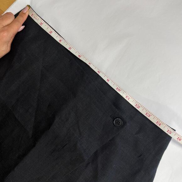Banana Republic BR Skirt Linen Mini Wrap Button Black Professional nwt Size 8 - Picture 5 of 6